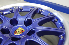Porsche 18" Splitrims in Zenith Blue & Polished outer rim