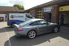 A Porsche outside our workshop